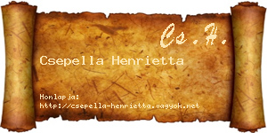 Csepella Henrietta névjegykártya
